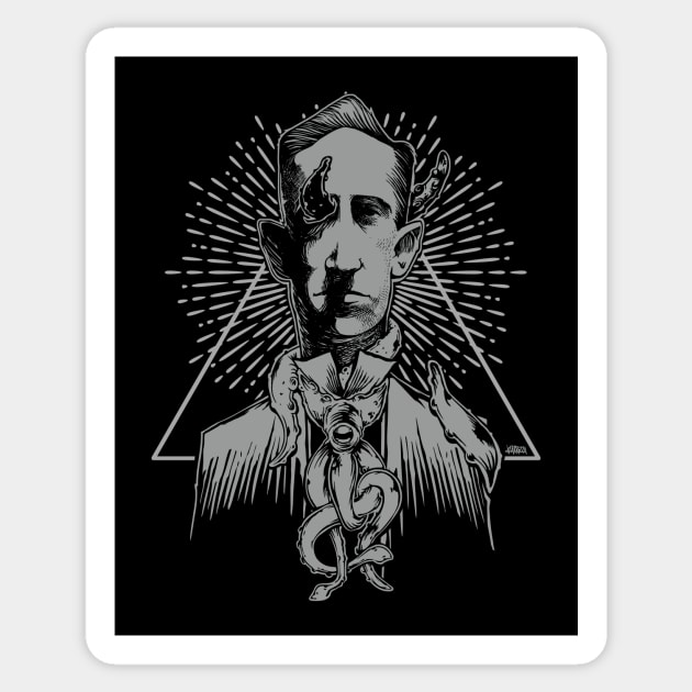 H.P. Lovecraft Necronomicon Sticker by vincentcarrozza